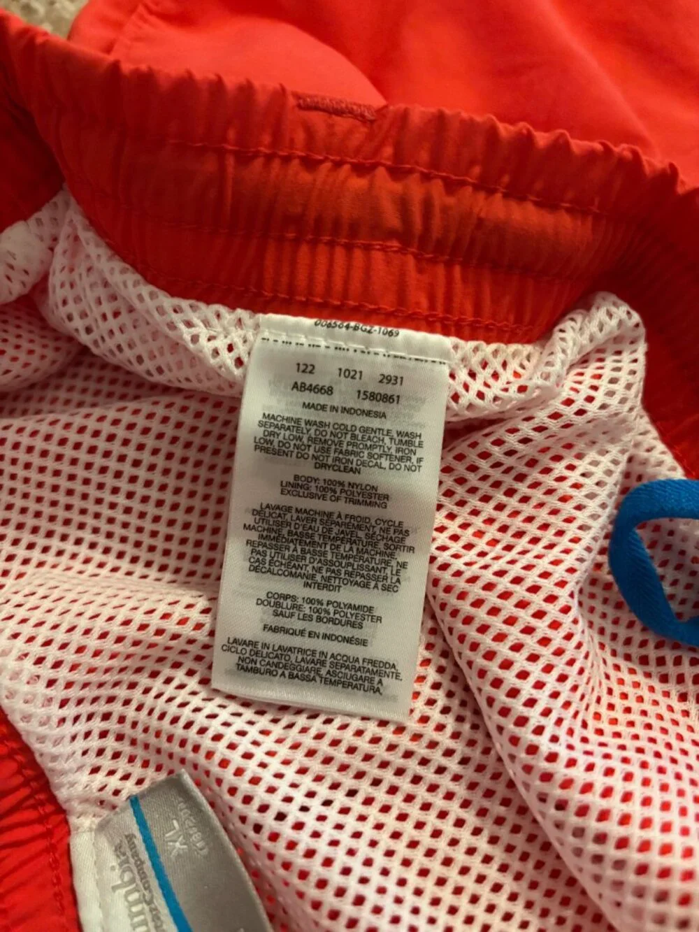 Columbia Boys XL 18/20 Omni-Shade Orange Swim Trunks Board Shorts